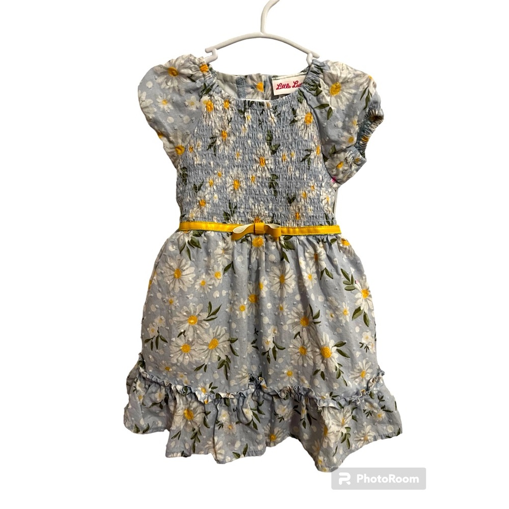 Floral spring dress for toddler with matching purse accessory - Picture 2 of 3